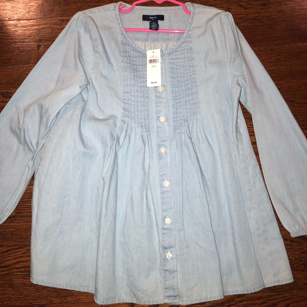 Gap Girls Denim Peplum Shirt